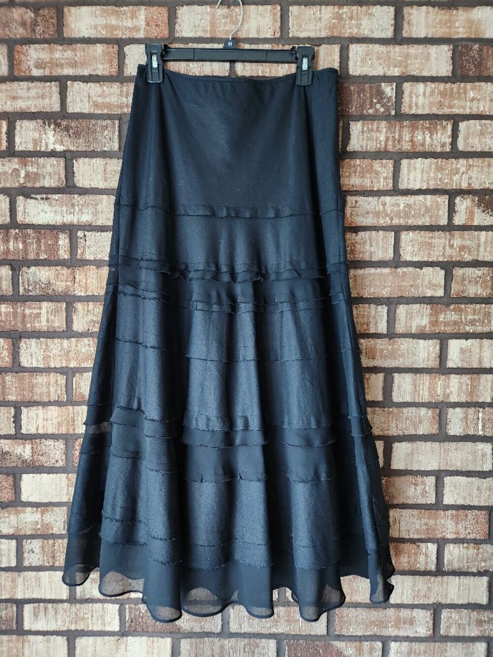 White House Black Market Cotton Linen Tiered Skirt A-Line Skirt Size 8